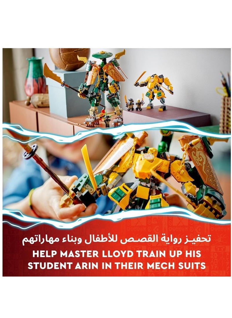 LEGO - LEGO Ninjago Dragons Rising Lloyd and Arin's Ninja Team Mechs 71794 Building Blocks Toy Set (764 Pieces) - Image 1