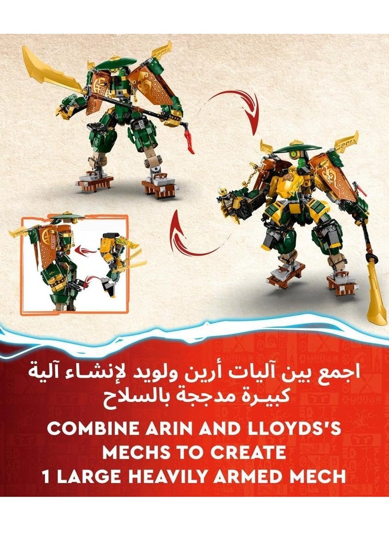 LEGO - LEGO Ninjago Dragons Rising Lloyd and Arin's Ninja Team Mechs 71794 Building Blocks Toy Set (764 Pieces) - Image 1