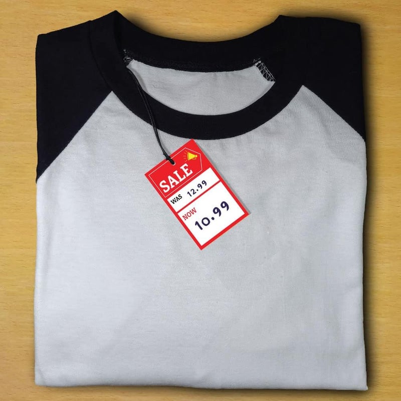 ARS Pack of 100 Sale Tags for Retail Cards (85 x 55 mm) Sale Signs Promotional Sales Tag Cards for Clothing & Accessories - Image 2