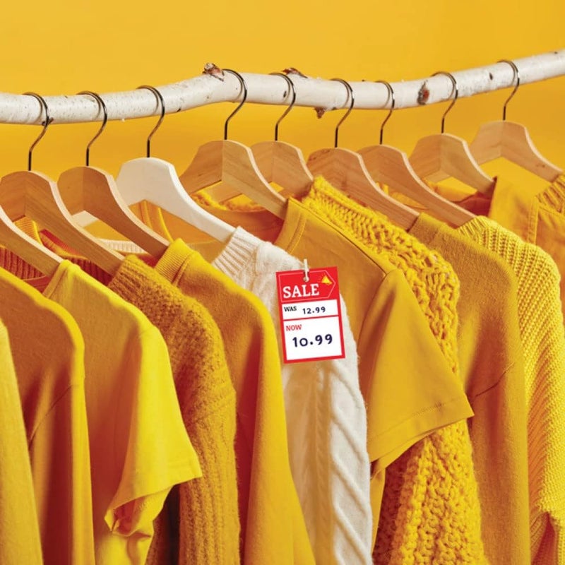 ARS Pack of 100 Sale Tags for Retail Cards (85 x 55 mm) Sale Signs Promotional Sales Tag Cards for Clothing & Accessories - Image 3