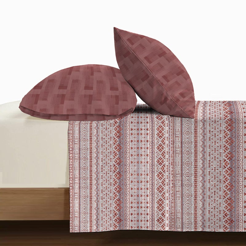 Trident شريحة سرير تريديانت الناعمة المريحة للسرير المزدوج، 210 TC شريحة سرير 100% قطن، ناعمة وقابلة للتنفس، شريحة سرير بحجم كينغ مع 2 غطاء وسادة - آدم - Image 4