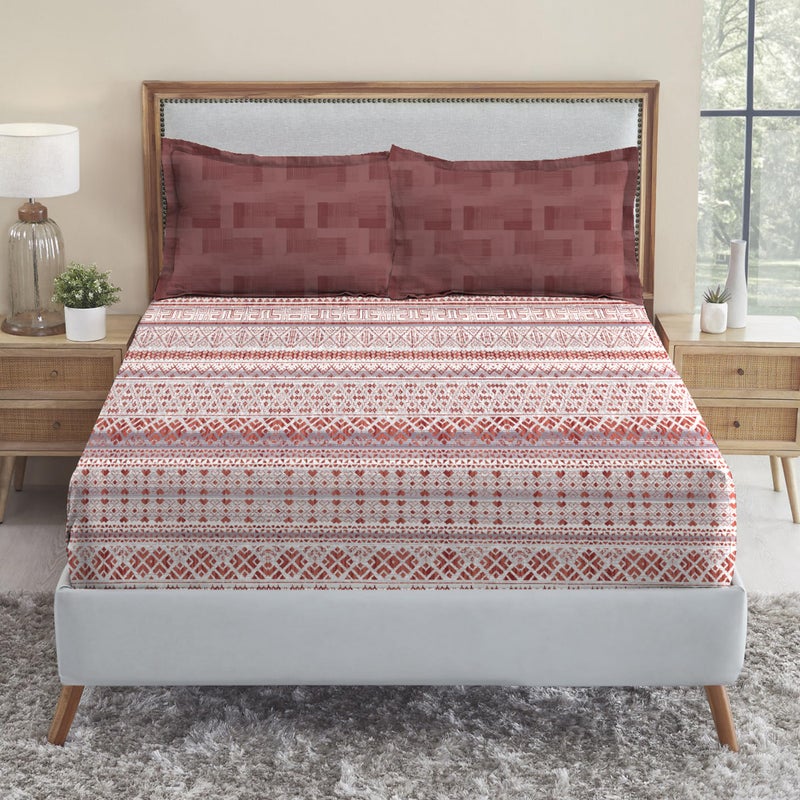 Trident شريحة سرير تريديانت الناعمة المريحة للسرير المزدوج، 210 TC شريحة سرير 100% قطن، ناعمة وقابلة للتنفس، شريحة سرير بحجم كينغ مع 2 غطاء وسادة - آدم - Image 3