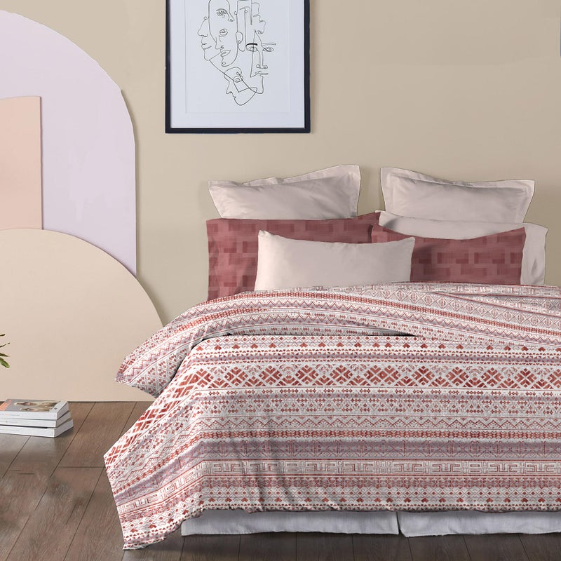 Trident شريحة سرير تريديانت الناعمة المريحة للسرير المزدوج، 210 TC شريحة سرير 100% قطن، ناعمة وقابلة للتنفس، شريحة سرير بحجم كينغ مع 2 غطاء وسادة - آدم - Image 2