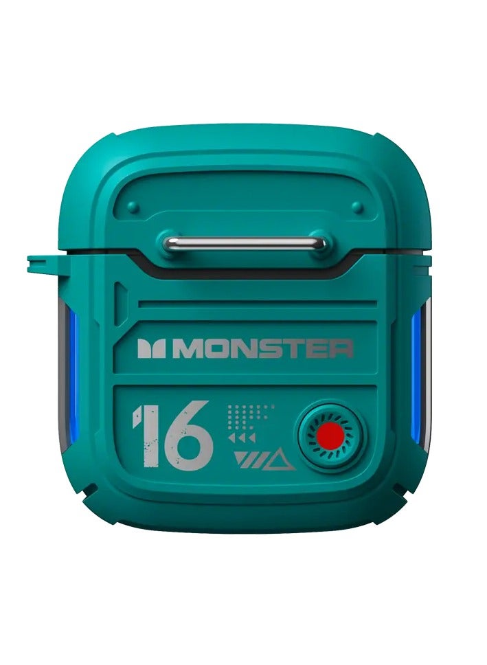 Monster Monster Airmars XKT16 Wireless Headphones Bluetooth Earphones Low Latency Noise Reduction Headphones Large Battery Capacity for Sports Games Headset Green  - Image 1