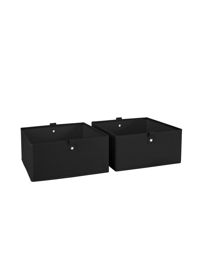 RiverRidge Home RiverRidge Kids 2pc 5" Fabric Collapsible Storage Cube Organizers for Playroom Organization Black - Image 1