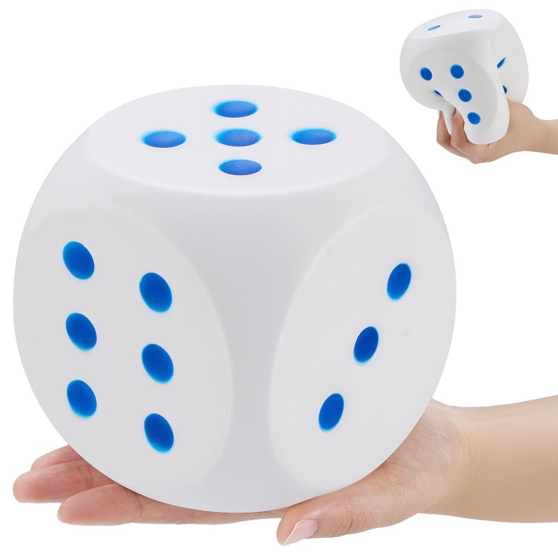 Zomiboo Large 5 Inch Foam Dice Jumbo 6 Sided Giant Dice for Casino Party Classroom Anxiety Stress Relieve Ball Toy Gifts for Adults Kids Board Game to Get Your Lucky NumbersWhite - Image 3