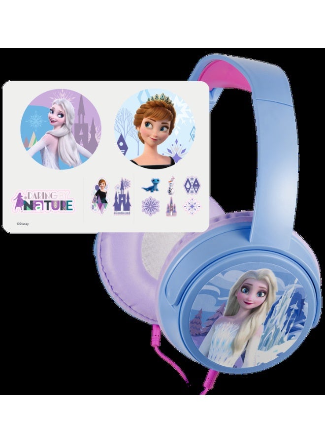 SMD Disney Frozen Auxiliary Headphones with 11 Stickers | Wired kids headphones with Frozen theme, aux cable support, soft cushions, adjustable headband, and 11 stickers for customization - Image 3