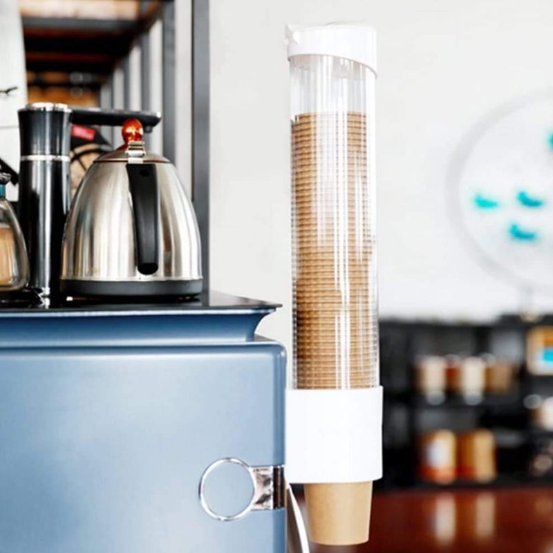 SHOPECOM Anti Dust Disposable Paper Cup Dispenser Storage Rack Holder for 50 Cups Convenient Wall Mount Container - Image 1
