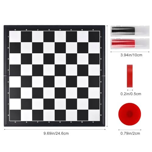 QuadPro Magnetic Travel Checkers Board Game Set with Folding Board Family Educational Toys for Kids and Adults - Image 5