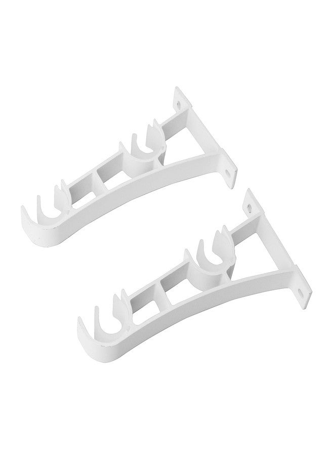 AddGrace Double Curtain Rod Brackets Set of 4 for Drapery Rod Window Hardware Rod Holders (White) - Image 5