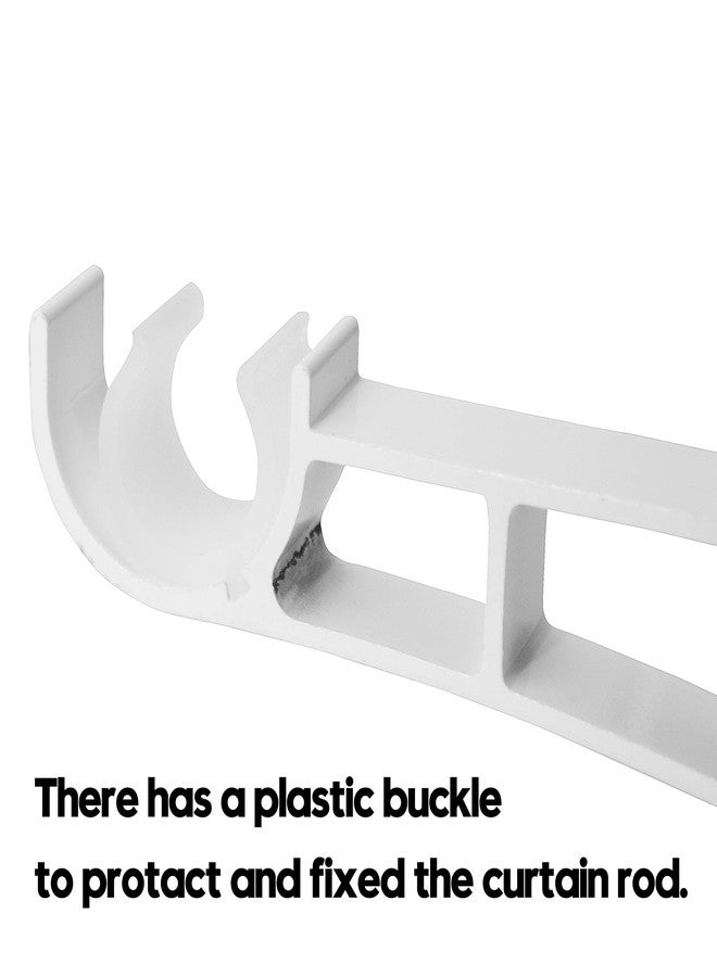 AddGrace Double Curtain Rod Brackets Set of 4 for Drapery Rod Window Hardware Rod Holders (White) - Image 3