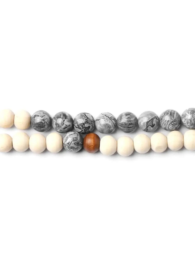 أم أم أيه من معدن الإنسان حامل للهاتف والنظارة  بخرز خشبي - Image 2