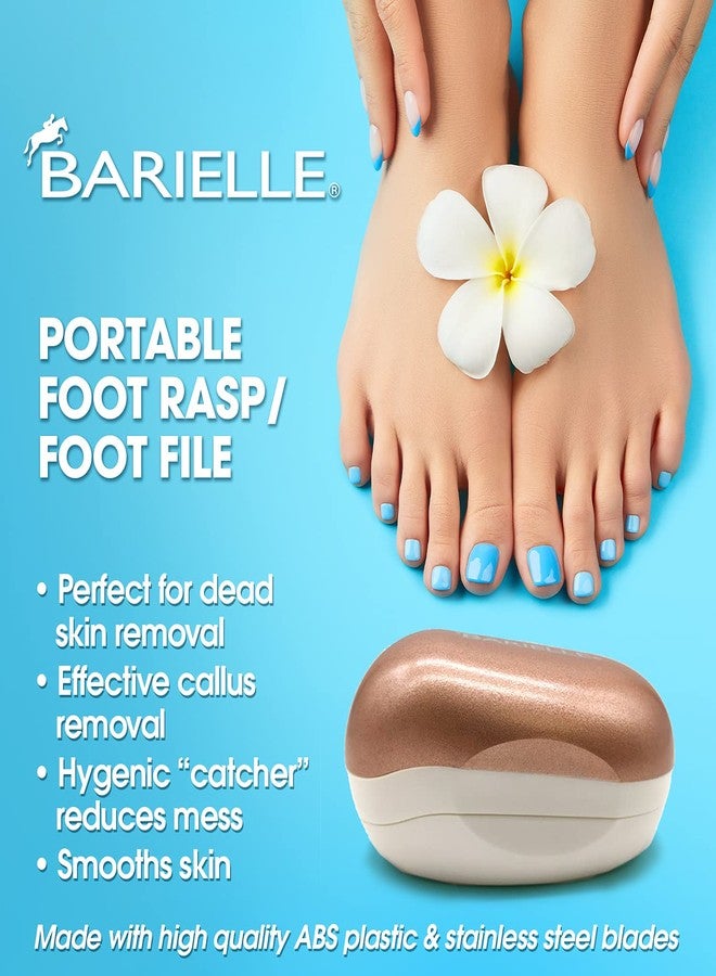 BARIELLE Portable Oval Gold & White Clamshell Foot File/Foot Rasp with 2.5oz Total Care Foot Cream 2-PC Foot Care Set - Image 5