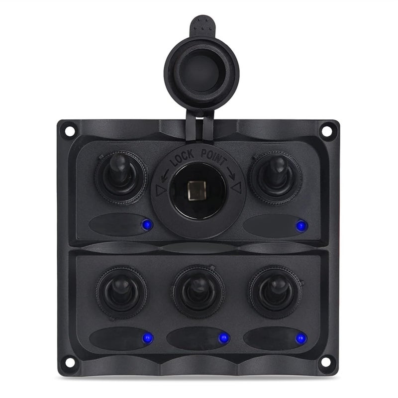 Wivplex Waterproof 5 Gang Rocker Switch Panel - Image 2