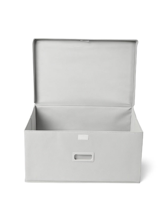 بوكس تخزين كتان كبير بغطاء – صندوق تخزين قابل للطي لتنظيم الملابس والبطاطين والألعاب – مقاس 30×40×60 سم – خامة قوية وشكل شيك – مناسب للدولاب والدريسنج روم - Image 2