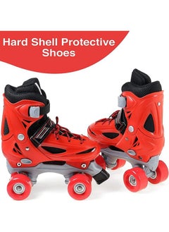 AGD Skates Shoes for Beginners Four-wheel Adjustable Skate Shoes with Built-In Adjusters Indoor Outdoor Fitness Skates Roller Boots for Boys & Girls XS:(27-30cm)  - Image 2