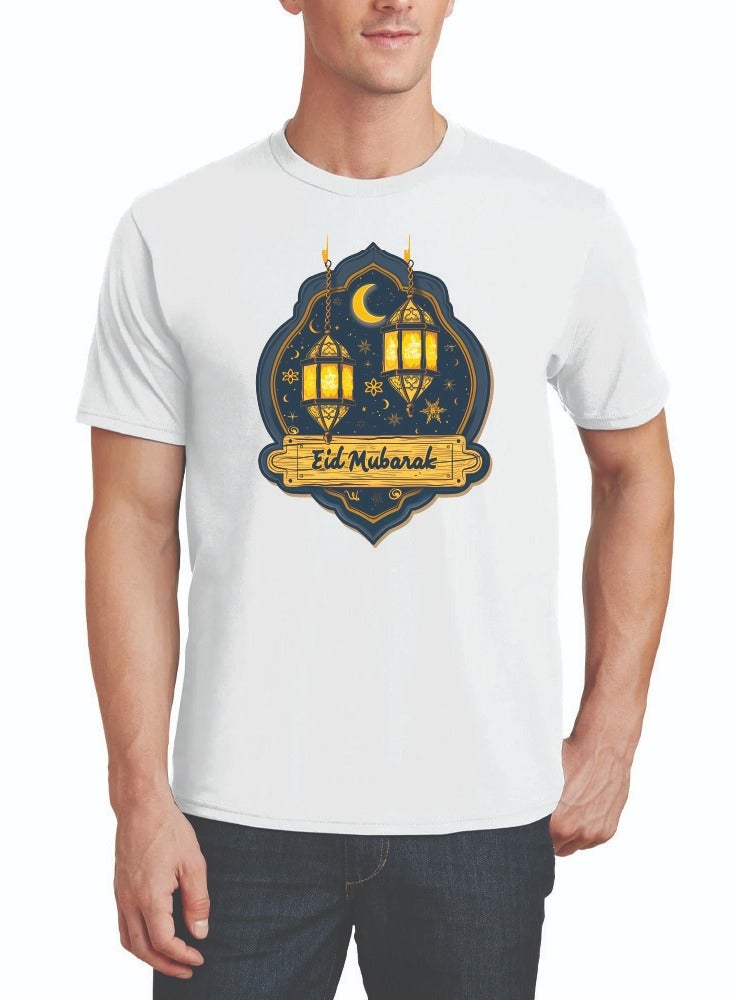 برينت شوب فور مي تي شيرت عيد مبارك للكبار للرجال - تي شيرت قطني برقبة دائرية وأكمام قصيرة - هدية للأب والزوج والأخ - هدية العيد للرجال - احتفل بالعيد بأناقة - Image 1