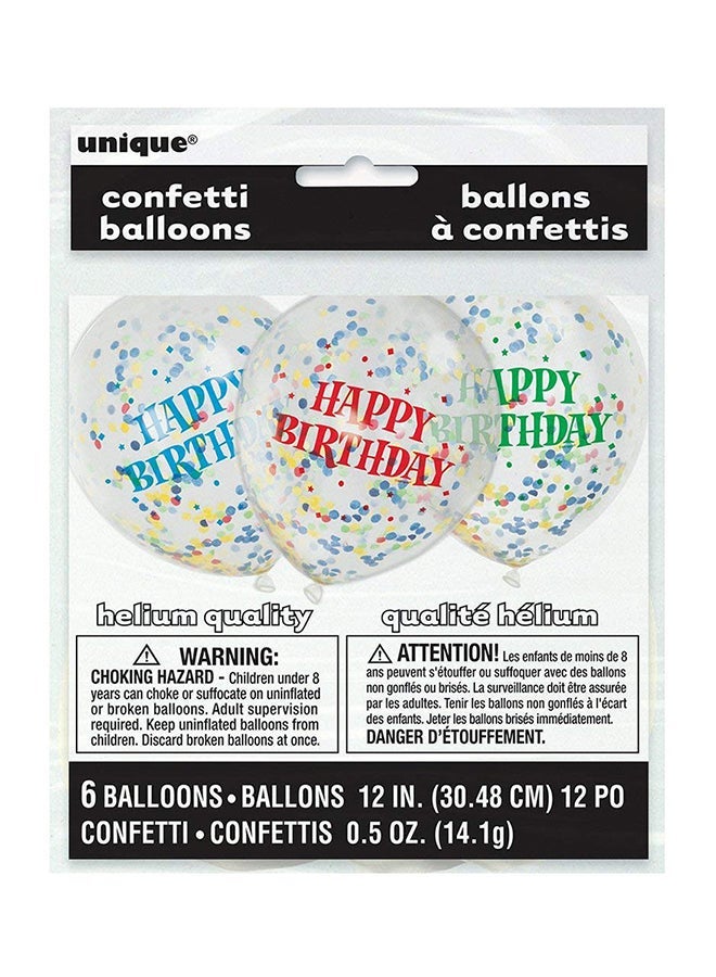 يونيك 6 قطع عيد ميلاد سعيد بالونات قصاصات ورقية 12 بوصة - Image 1
