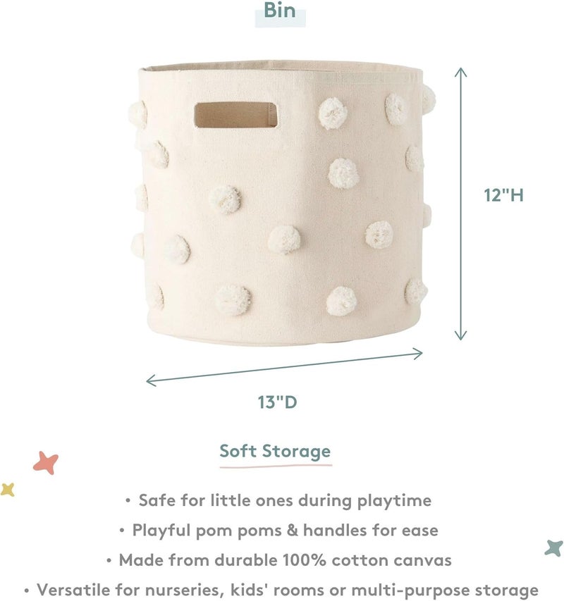 PEHR Blush Pom Pom Storage Bin - Image 3
