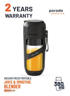 Vacuum Fresh Portable Juicer & Smoothie Blender 380ml Capacity, 1500mAh Built-in Battery, 18000 RPM Motor Speed, 3 Hours Charging Time, 10 Cups Full Charge Porodo LifeStyle - Black - pzsku/Z0987FD931542CF33271BZ/45/_/1734078673/4ddd6056-0c2d-482f-892e-c897809d7ce5