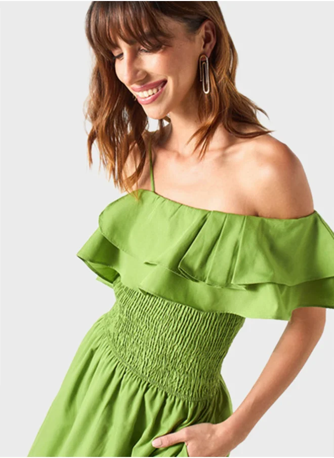 2Xtremz Off Shoulder Pocket Detail Dress
