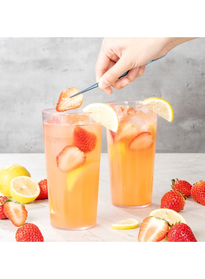 Restaurantware Bev Tek 20 Ounce Plastic Drinking Glasses, 12 Reusable Plastic Cocktail Cups - Shatterproof, Clear Plastic Tumbler Glasses, Dishwashable, Stackable  - Image 5