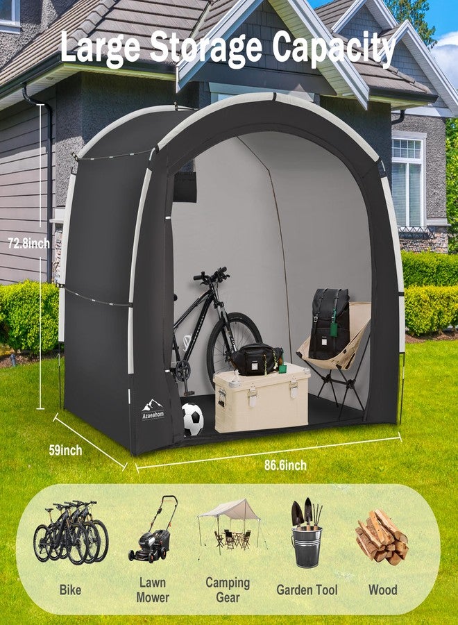 Azaeahom Bike Storage Shed Tent, Outdoor Bicycle Storage Shed, Waterproof Portable Bike Covers Shelter, 7.2x4.9x6.1ft Large Garage Tent for Motorcycle, Garden Tools, Lawn Mower - Image 2