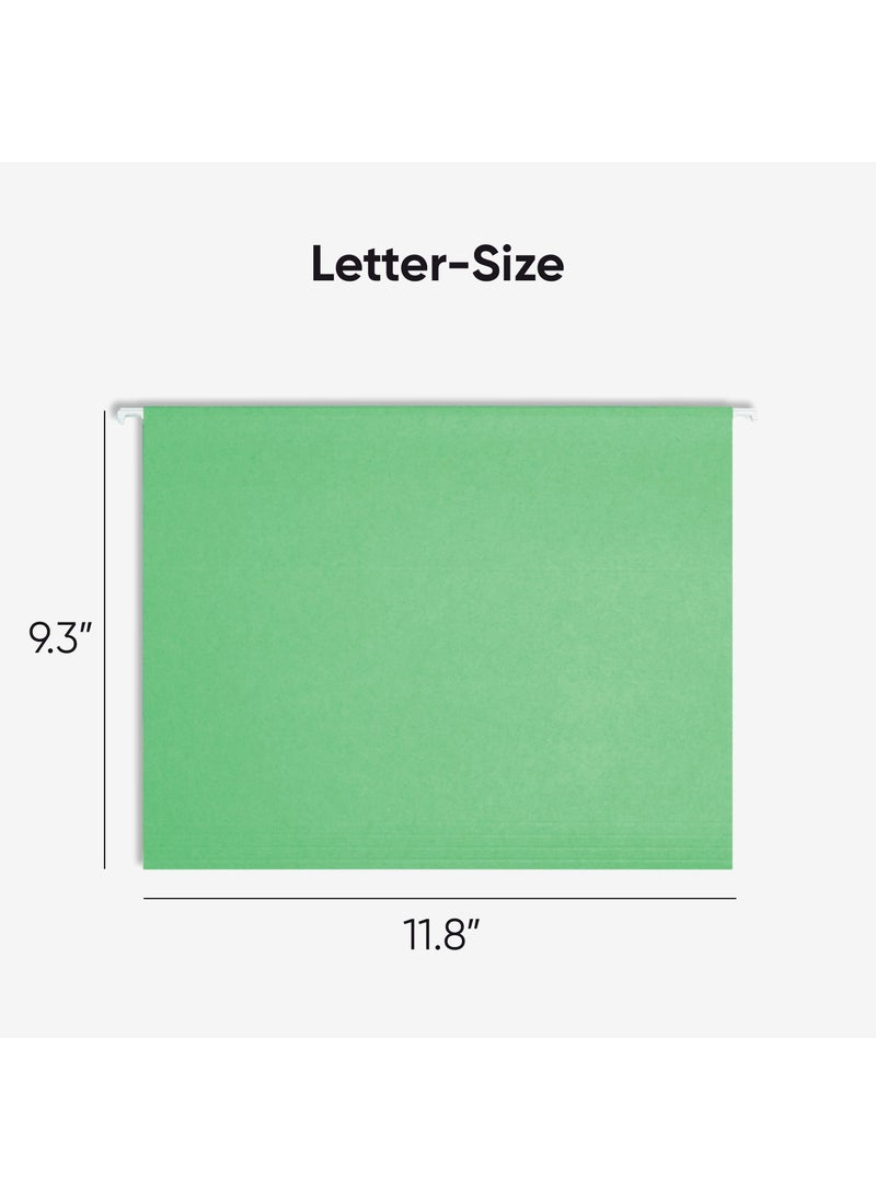 Smead Smead Standard Hanging File Folders, 25 Count, Green, 1/5-Cut Adjustable Tabs, Letter Size (64061)  - Image 2