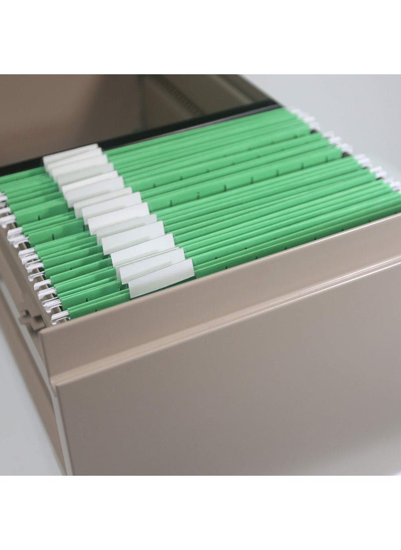 Smead Standard Hanging File Folders, 25 Count, Green, 1/5-Cut Adjustable Tabs, Letter Size (64061)