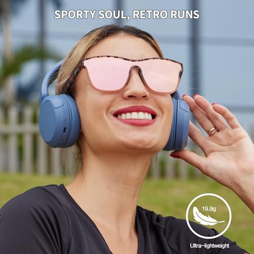 Jefoo Running Sunglasses for Women Men Polarized Retro Shades Trendy 80s Mirrored Shield UV400 Protection Tangle Free - Image 3