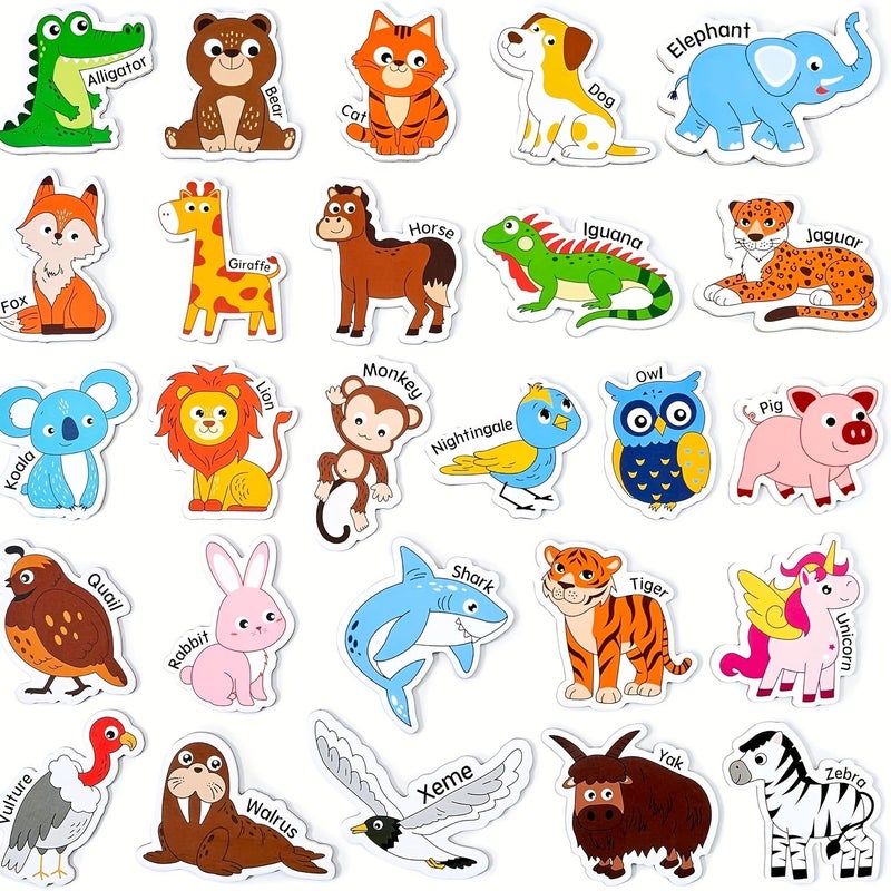 Animal Magnetic Stickers 26 Unique Patterns Durable PVC for Fridge and Dishwasher - Image 1