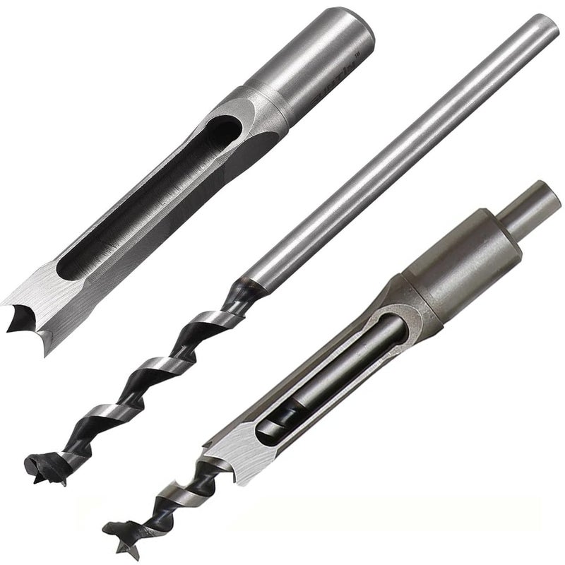 DIY Crafts DIY Crafts 127mm 2 Sets Square Hole Drill Bit Steel Woodworking Mortiser Hardness Sharp Durable Mortising Chisel for Wood Mortising Chisel Bit Auger Spur Cutter Woodworking Carpentry Drilling 2  - Image 1