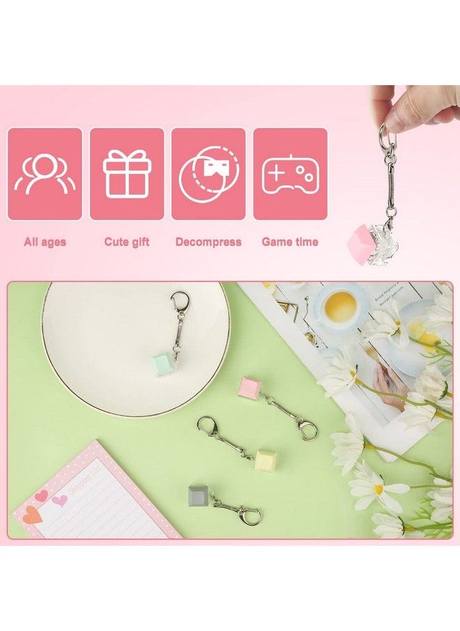 SAVITA - 4Pcs Keyboard Fidget Keychains Finger Decompression Toy Button Fidget Toy Keychain Clip Keycap Clicker Fidget Keycap Keychain For Students Teens Adults Relieving Stress - Image 1