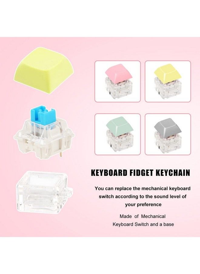 SAVITA - 4Pcs Keyboard Fidget Keychains Finger Decompression Toy Button Fidget Toy Keychain Clip Keycap Clicker Fidget Keycap Keychain For Students Teens Adults Relieving Stress - Image 1