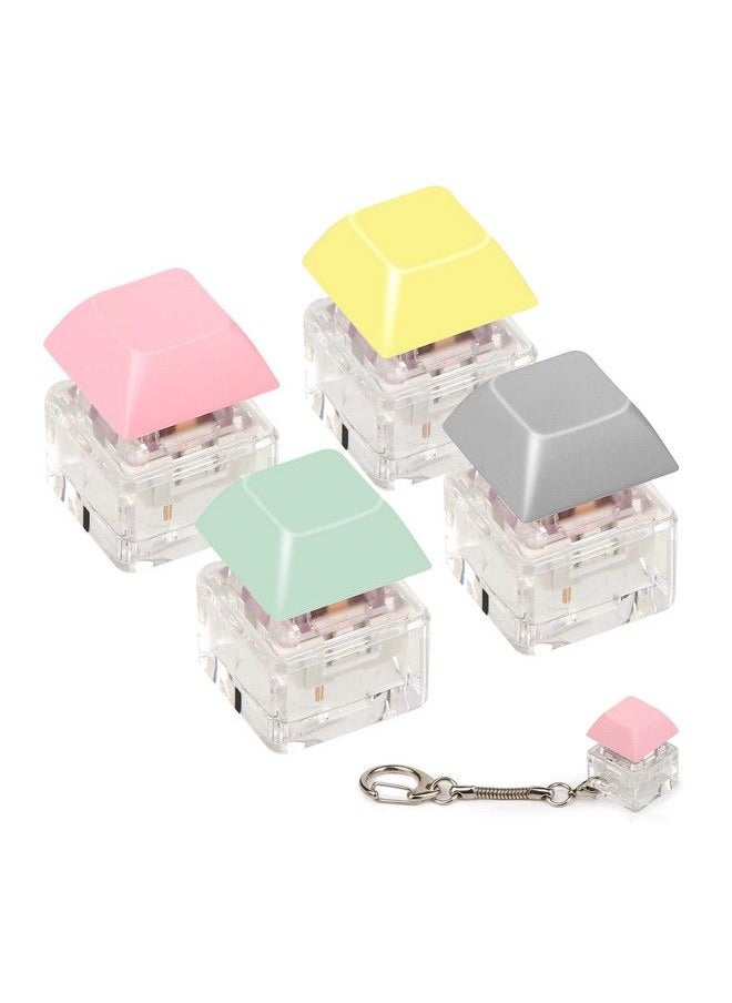 SAVITA - 4Pcs Keyboard Fidget Keychains Finger Decompression Toy Button Fidget Toy Keychain Clip Keycap Clicker Fidget Keycap Keychain For Students Teens Adults Relieving Stress - Image 1