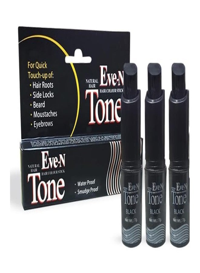 Eve-n Hair Dye Stick Black 7gm 3pc True Tone Instant root touch up stick temporary hair dye - Image 2