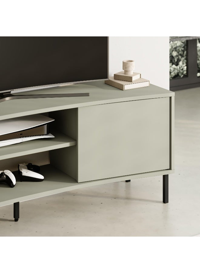 Mourah Home Frem TV Cabinet Up To 50 Inches| 2 Doors Storage Cabinet| 150x40x55 CM| Ash Green- 2 Years Warranty - Image 3
