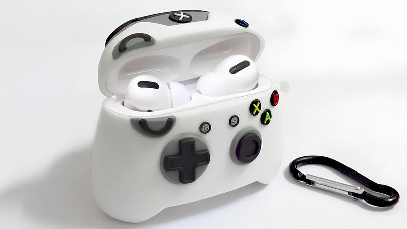 skysia Cute Soft Silicone Compatible with AirPods 4 Case (2024) – Game Console Design, Full 360° Protection, Shockproof & Dust-Proof with Hook – Premium Protective Cover (Pack of 1) (White) - Image 2