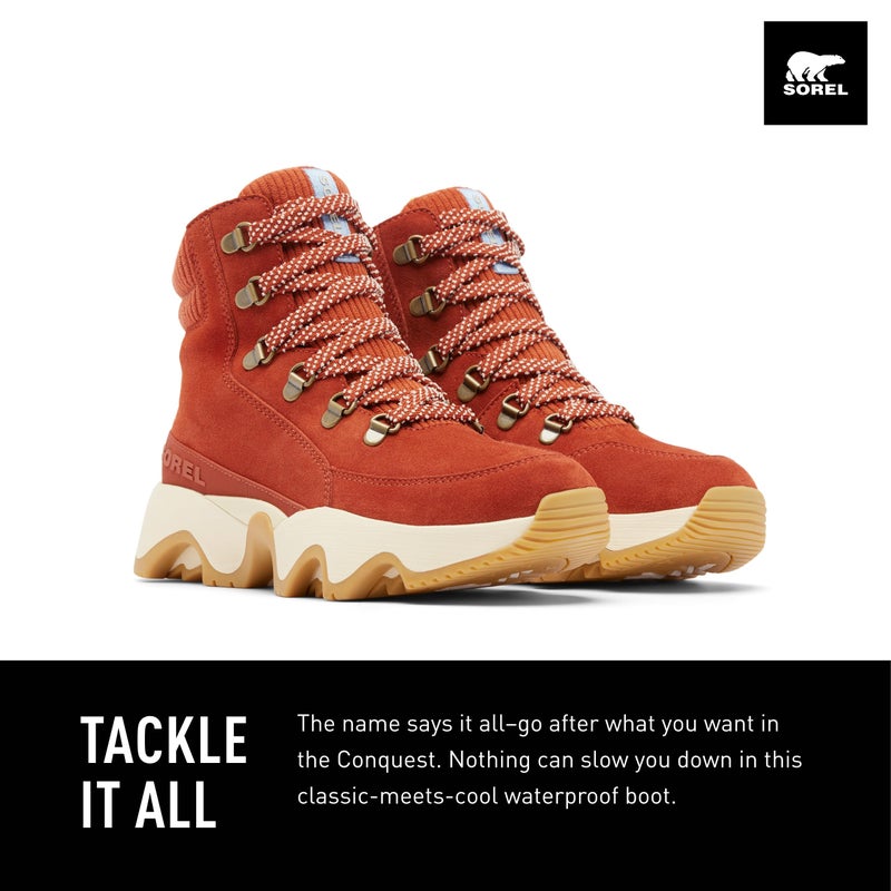 SOREL Women's Kinetic Impact Conquest Plus Waterproof Boot - Sanguine, Jet - 8 - Image 3