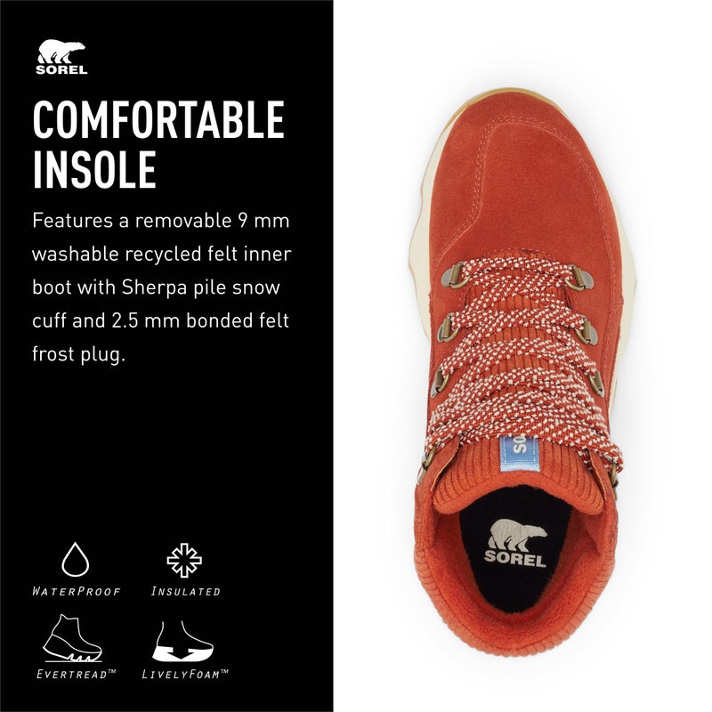 SOREL Women's Kinetic Impact Conquest Plus Waterproof Boot - Sanguine, Jet - 8 - Image 5