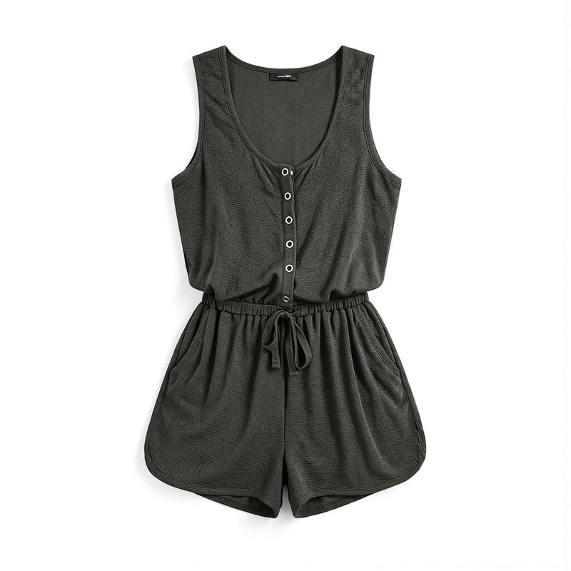 Womens Loose Sleeveless Romper Casual Summer Short Jumpsuit for Ladies Teen Girls - Image 4