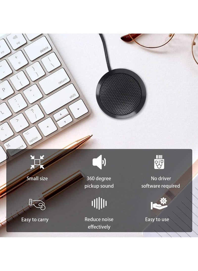 erorex Conference Microphone - Portable USB Computer Mic, 360° Omnidirectional Stereo PC Microphone for/Desktop/Laptop/Tablet, for Skype, Recording, VoIP Calls, Video Conference, Games(1.5m /5ft) - Image 3