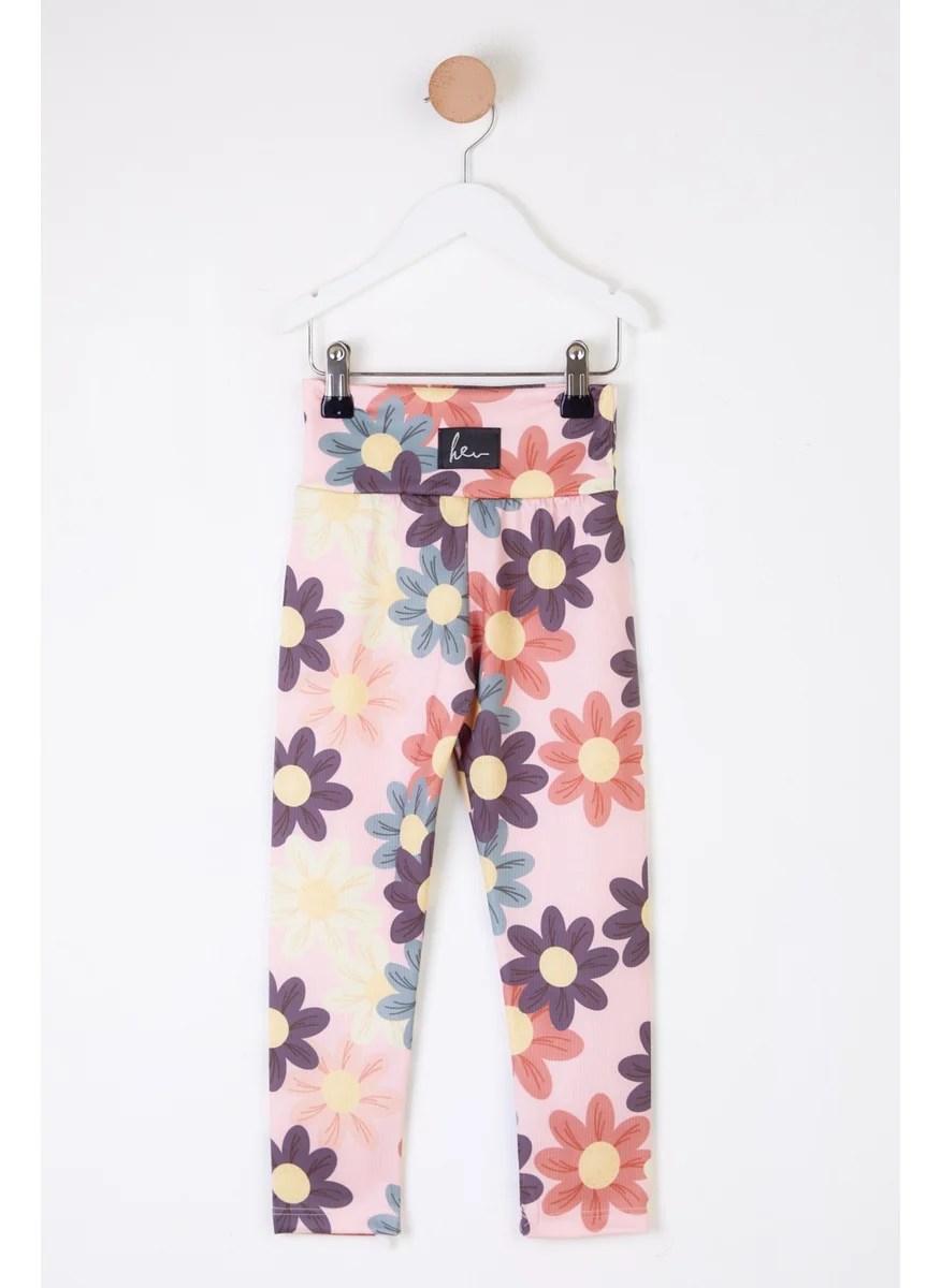 Tofisa Girl Pink Patterned Leggings - 26112