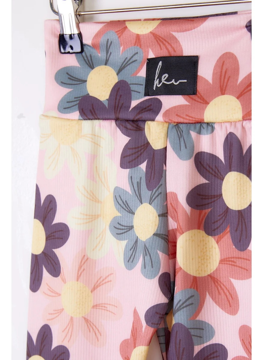 Tofisa Girl Pink Patterned Leggings - 26112