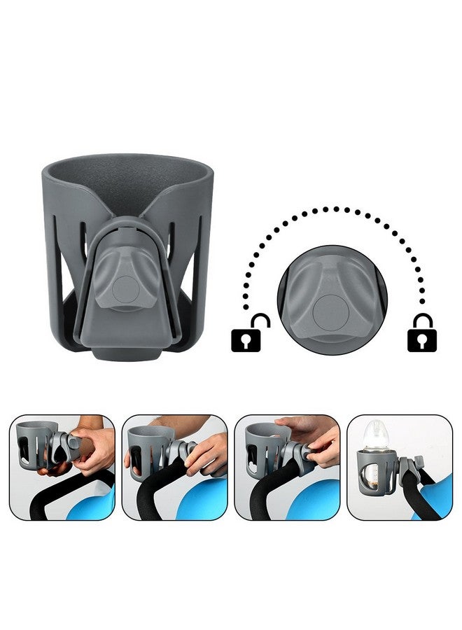 accmor حامل أكواب أكمور العالمي، حامل أكواب لعربة الأطفال، حامل زجاجات كبير بقطر 360° دوار مصمم لعربة الأطفال، دراجة، كرسي متحرك، مشاية، سكوتر، رمادي - Image 4