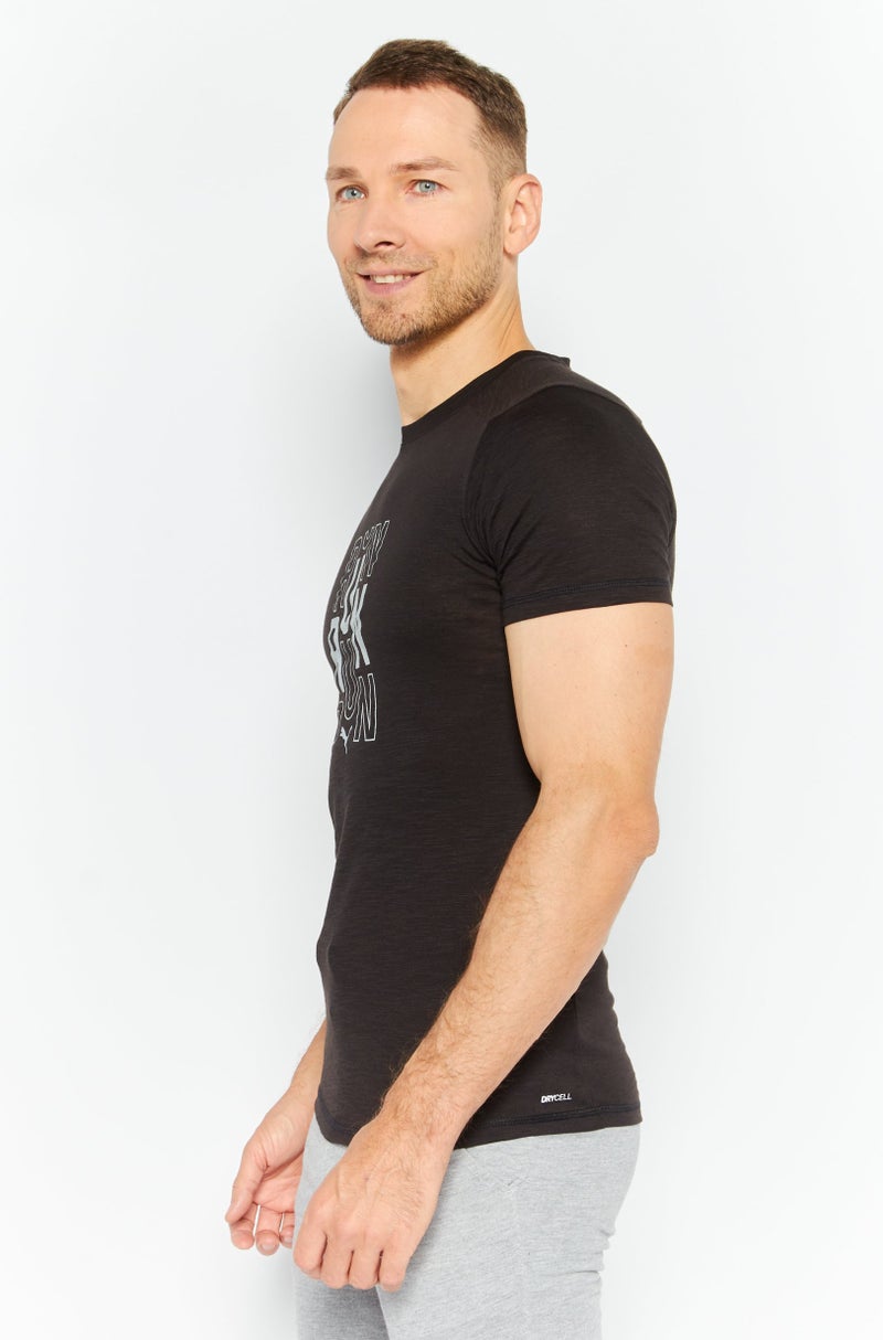 PUMA Men Sportswear Fit Short Sleeves Running T-Shirt, Black - Image 4