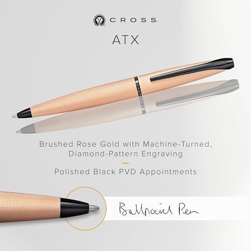 Cross ATX Premium Ballpoint Pen Featuring Brushed Rose Gold Finish with Black Ink – Medium Point, Luxury Gift Box - Image 2