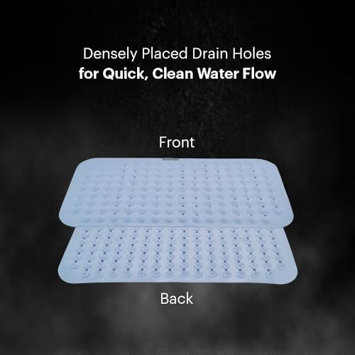 Johnson Bathrooms Johnson Anti Skid Blue Bath Mat for Bathroom | Shower mat with Suction Cups & Drain Holes | (71 cm x 36.5 cm) - Image 2