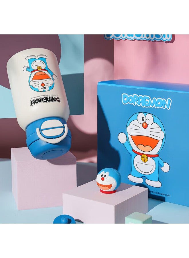 Beddybear Dual-use Children's Insulated Cup With Straw And Direct Drinking, 316 Stainless Steel Student Water Bottle, 600ml, Doraemon Design - Image 3