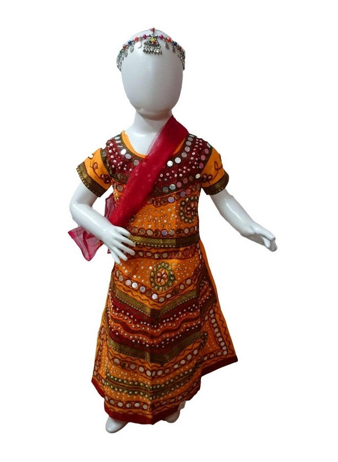 بوك ماي كوستيوم زي تنكري هندي تقليدي من BookMyCostume رادا غوجارات غاربا نافراتري للفتيات والنساء من عمر سنتين إلى ثلاث سنوات - Image 1